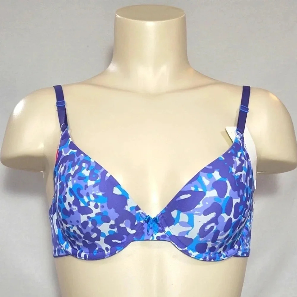 34C Maidenform 7959 One Fabulous Fit T-Shirt UW Braโ Blue NWT